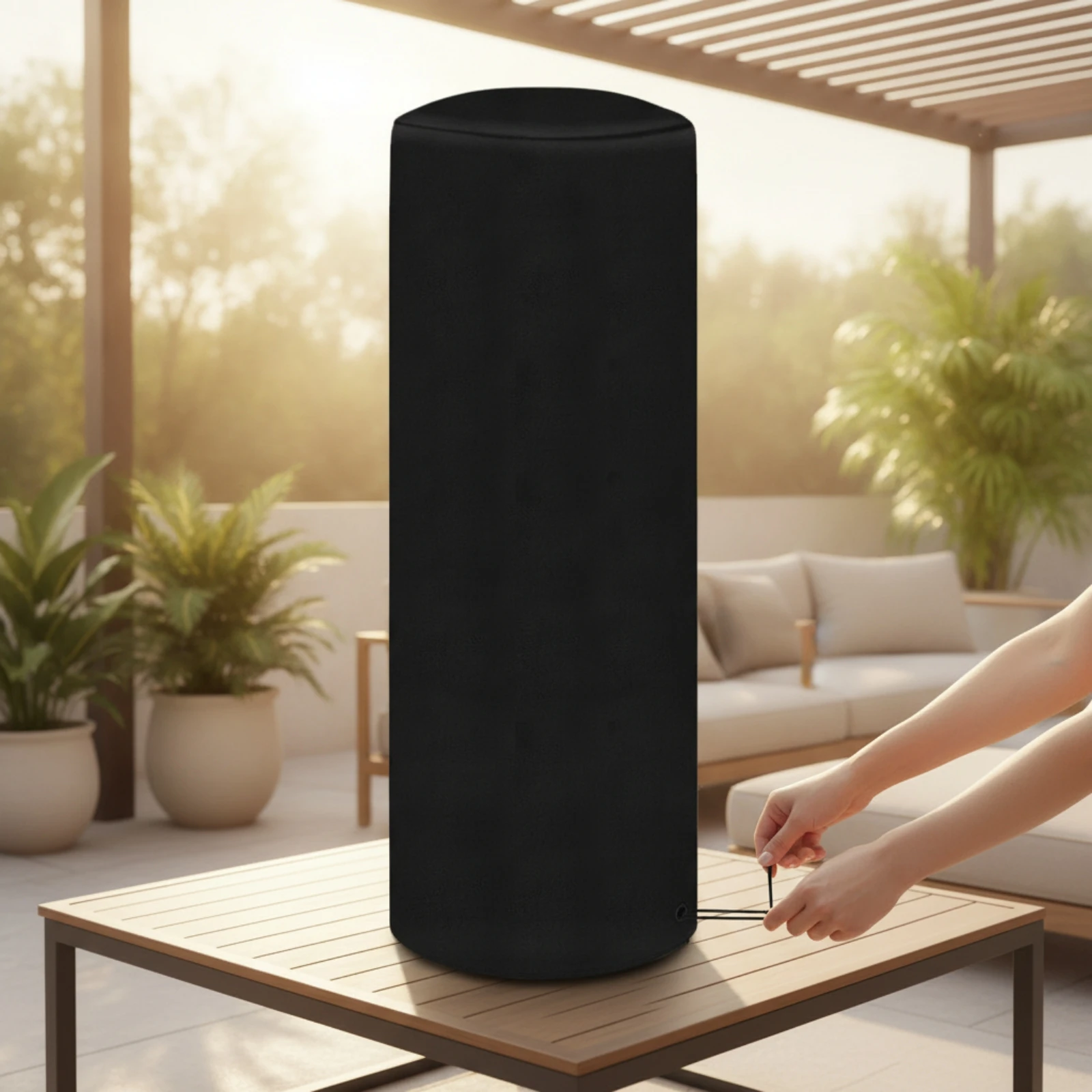 Outdoor Heater Cover Waterproof Patio Heater Cover Dustproof Easy to Use for Backyard