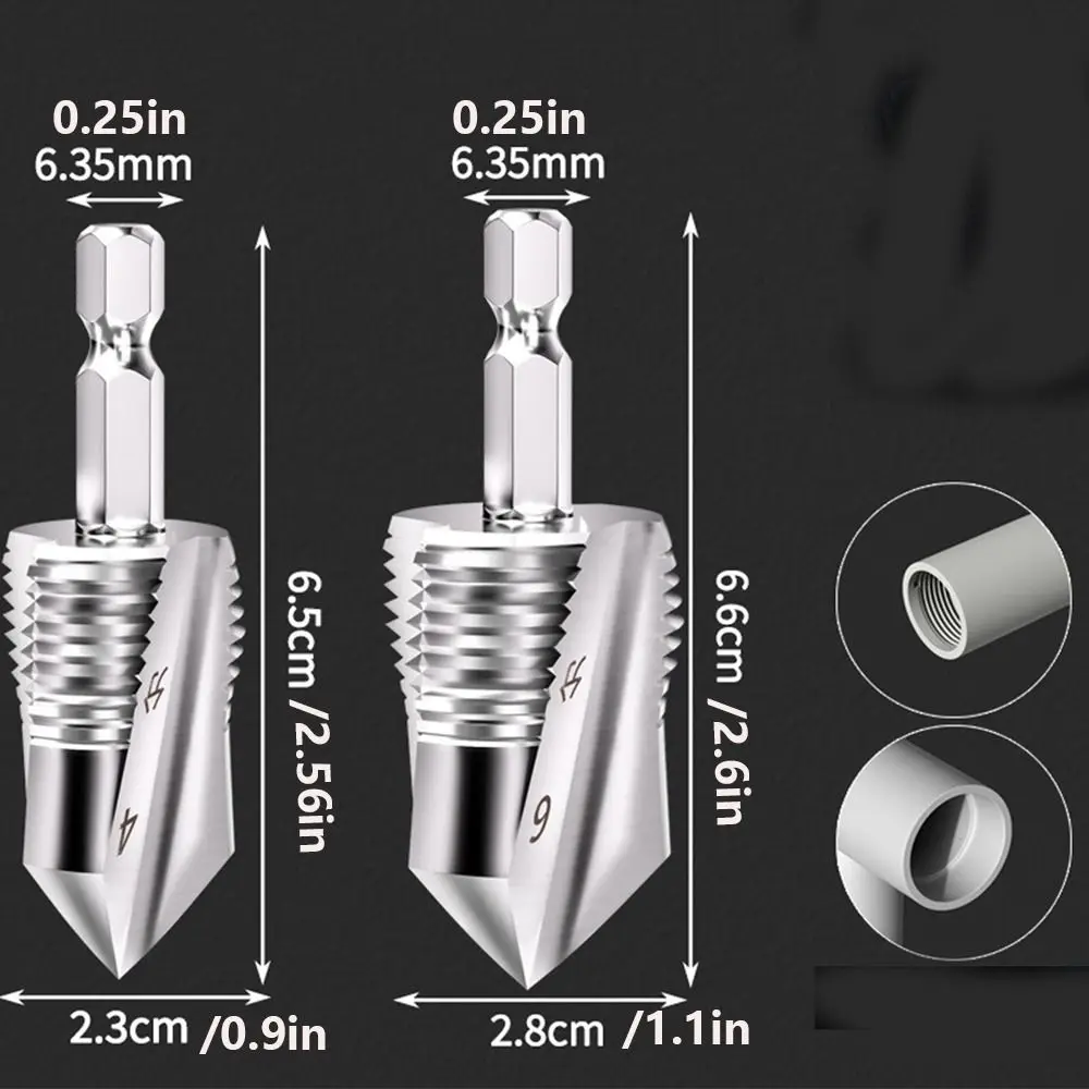 4 Point and 6 Point Tapping Drilling Expansion Drill Bit 3 in 1 Hole Opening Thread Drill Bit Set Hexagonal Handle Punching