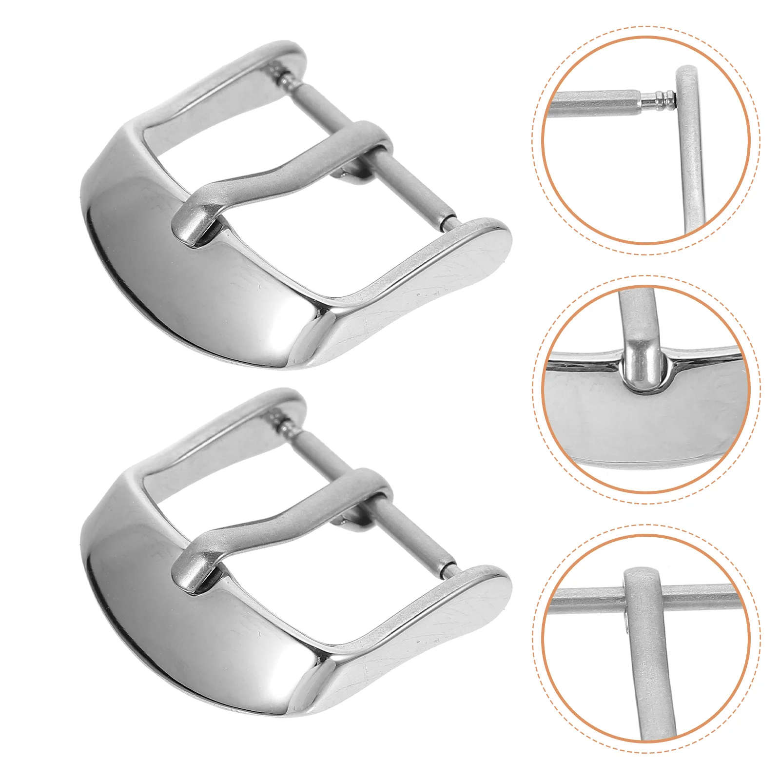 

2 Pcs Strap Buckle Buckles for Watchstraps Replace Band Replacement Stainless Steel Man