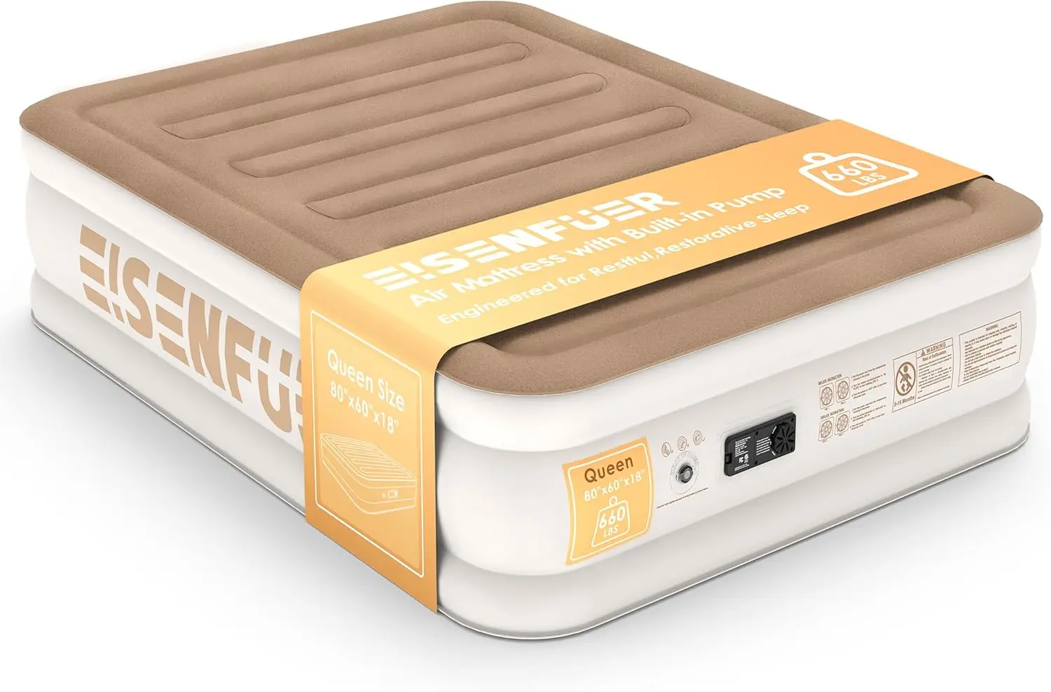 Queen Air Mattress with Built-in Pump, 18