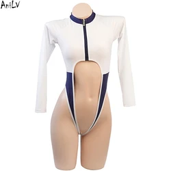 AniLV Football Baby Cheerleading Uniform Temperament Clothes Women Open Crotch Bodysuit Swimsuit Erotic Lingerie Costumes