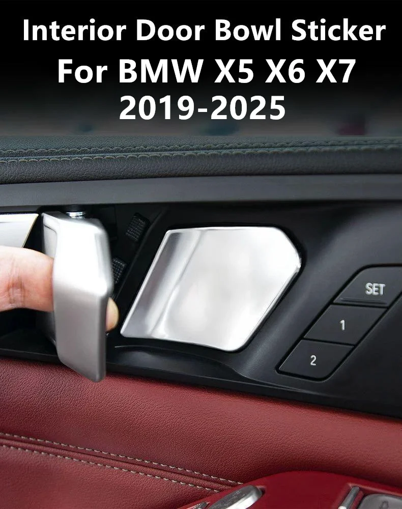 

For BMW X5 X6 X7 G05 G06 G07 2019-2025 Car door bowl sticker Interior Door Bowl Protective Sticker Stainless Steel