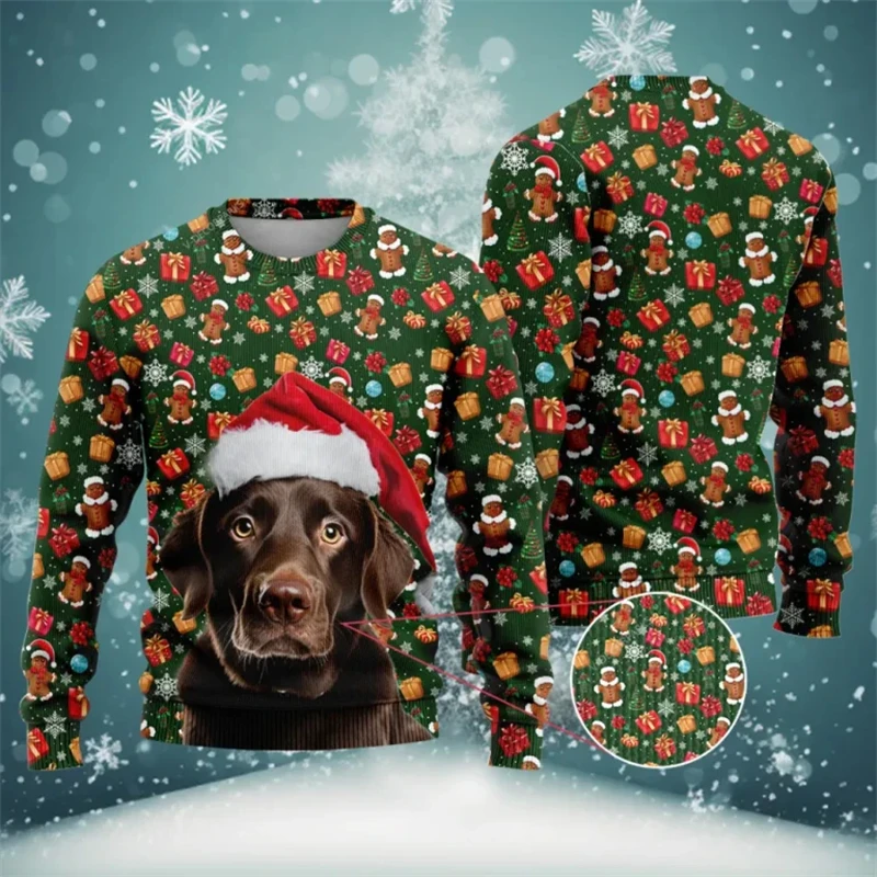 Fashion Animal Ugly Christmas Sweater For Women Clothes Hip Hop Xmas Party Men Sweatshirts Casual Male Pullovers Wolf Tracksuit