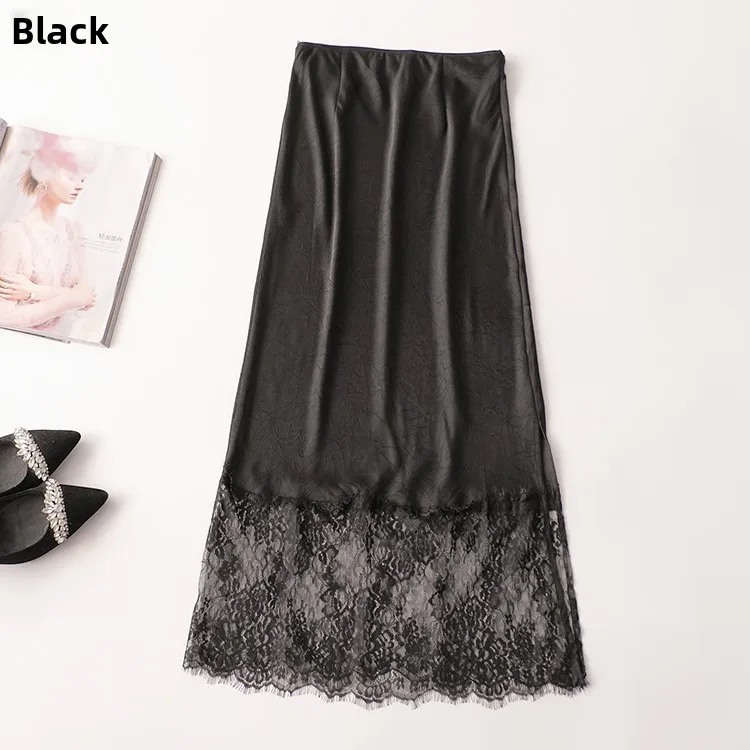 

Летняя удлиненная юбка для поездок на работу, лоскутная женская юбка со средней талией, подходит для летней коллекции 2025 года