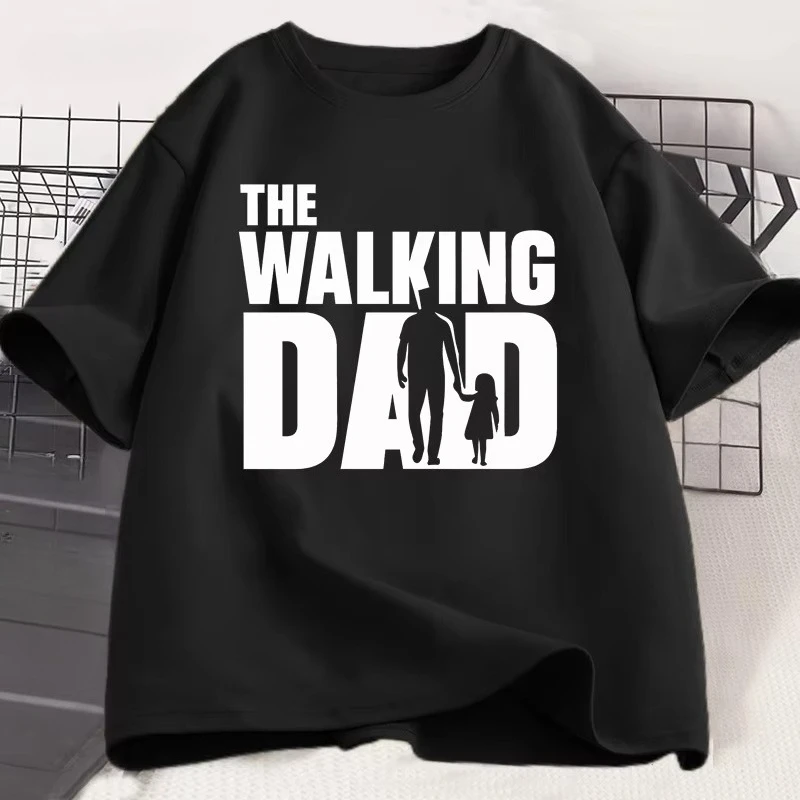 The Walking Dad Funny T-Shirt Funny Father and Daughter Matching Tee Shirt Cool Dad Graphic T Shirts Best Father's Day Clothes