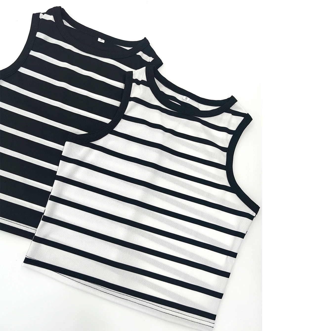 Dames Korsetstrepen Grafisch Gebreide Tanktop O-hals Mouwloze Basis Baby Tees Y 2K Kleding 2024 Zomer Vrijetijdsbestek Chic Crop Tops