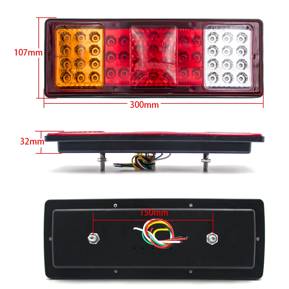 LED 24V 자동차 트레일러 트럭 후미등, 정지 리어 브레이크 방향 지시등, 5 가지 기능 표시등, 로리 캐러밴 버스 밴 RV 캠핑카, 2 개