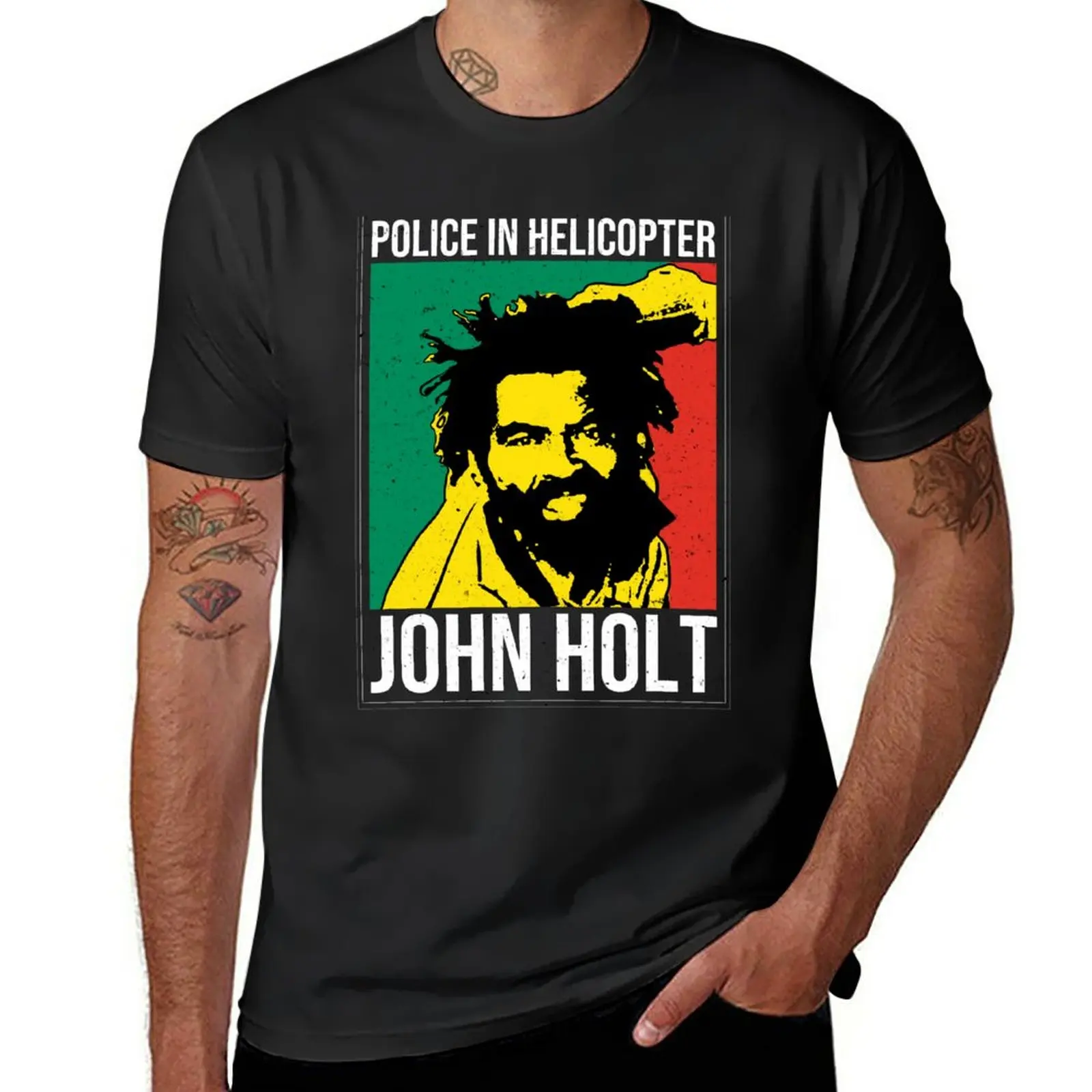 New Police In Helicopter - John Holt T-Shirt Blouse cute tops mens graphic t-shirts big and tall