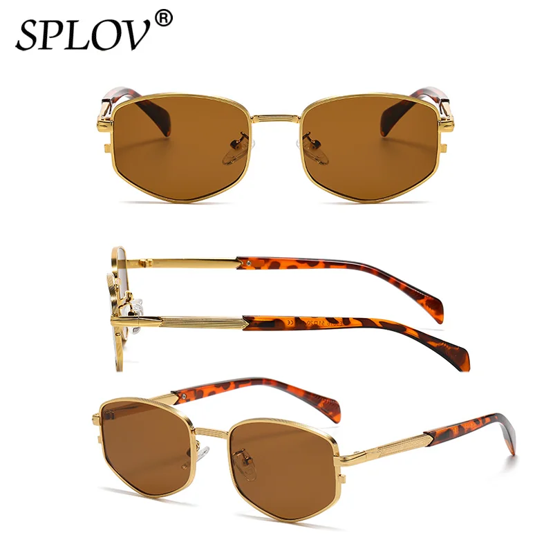 Neue Vintage Polygon Sonnenbrille Frauen Männer Niet Brille Marke Design Fahr schirme Retro Quadrat Metall Frauen Luxus Geschenk uv400