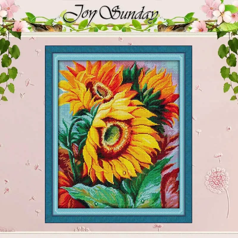 

Sunflower Patterns Counted Cross Stitch Set 11CT 14CT 16CT Stamped DMC Cross-stitch Kit Embroidery Needlework Home Decor Gifts