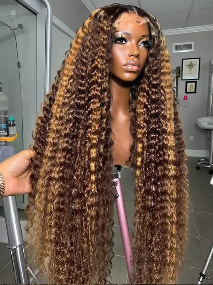 

ShineEase 200 Density Highlight Human Hair Water Wave 13x6 Lace Front Wig 427 Colored Loose Deep 13x4 Hd Lace Frontal Wig