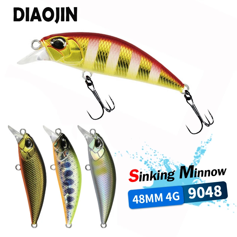 

Mini Minnow Fishing Lure 48mm 4g Jerkbait 48s for Perch Stream Sinking Wobblers Artificial Hard Bait Fishing Trolling Trout Lure