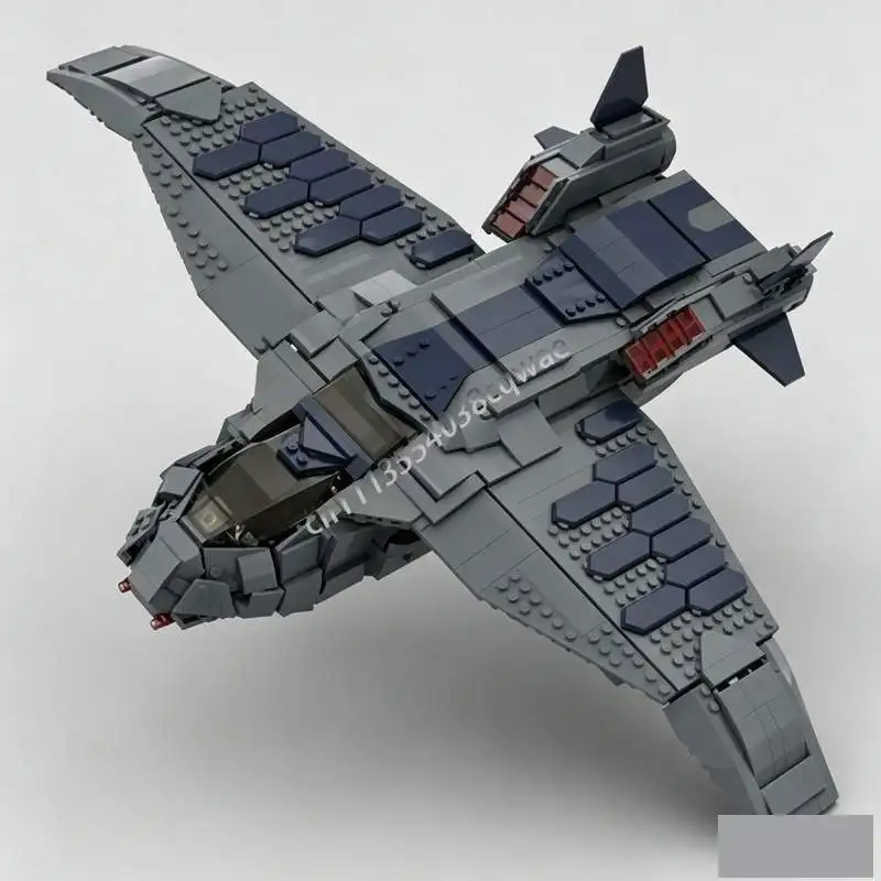 1436 Parts Sci Fi Advanced Jet Aircraft Building Blocks MOC Model DIY Creative Assembly Educational Toy Gift Collection Display