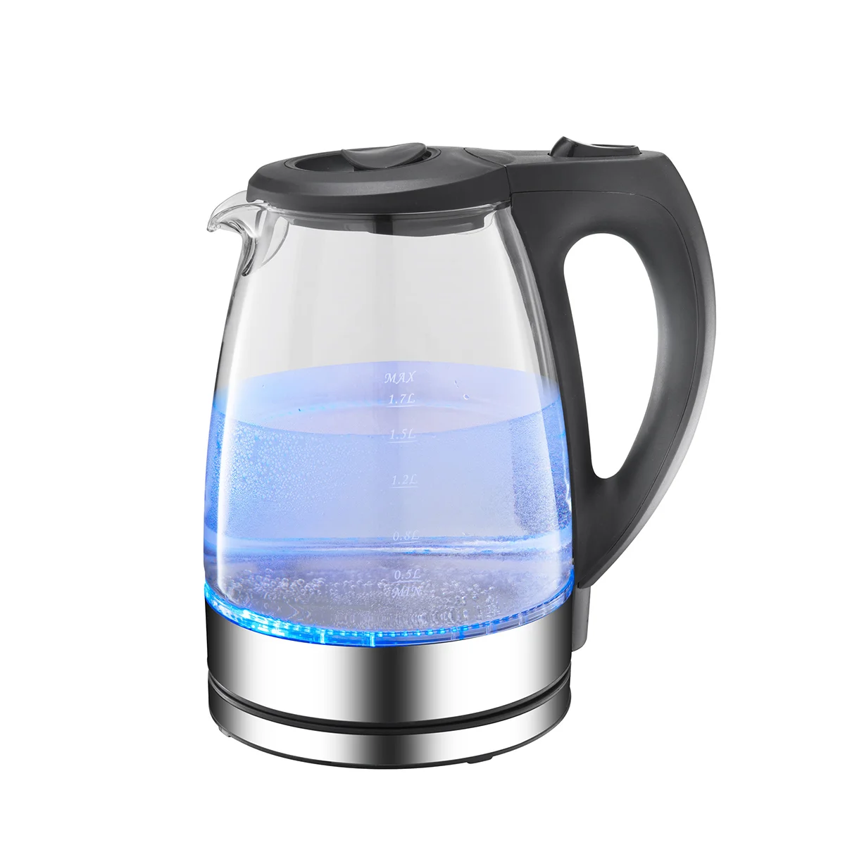 17 Electric Kettle Auto Shut Off LED Illuminating Water Kettle with US Plug (Blue Light) glass water kettle