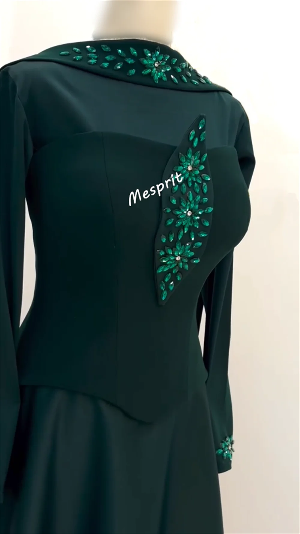 Customized High Quality Evening Dress Rhinestone Bespoke Occasion O-Neck A-line Long Dresses  Elegant Party Wedding