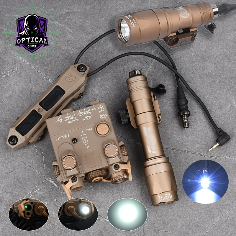 

Airsoft PEQ 15 DBAL A2 SF Surefir M300 M600 Flashlight Tactical Weapon Light Red Green Dot Laser Dual Control Pressure Switch