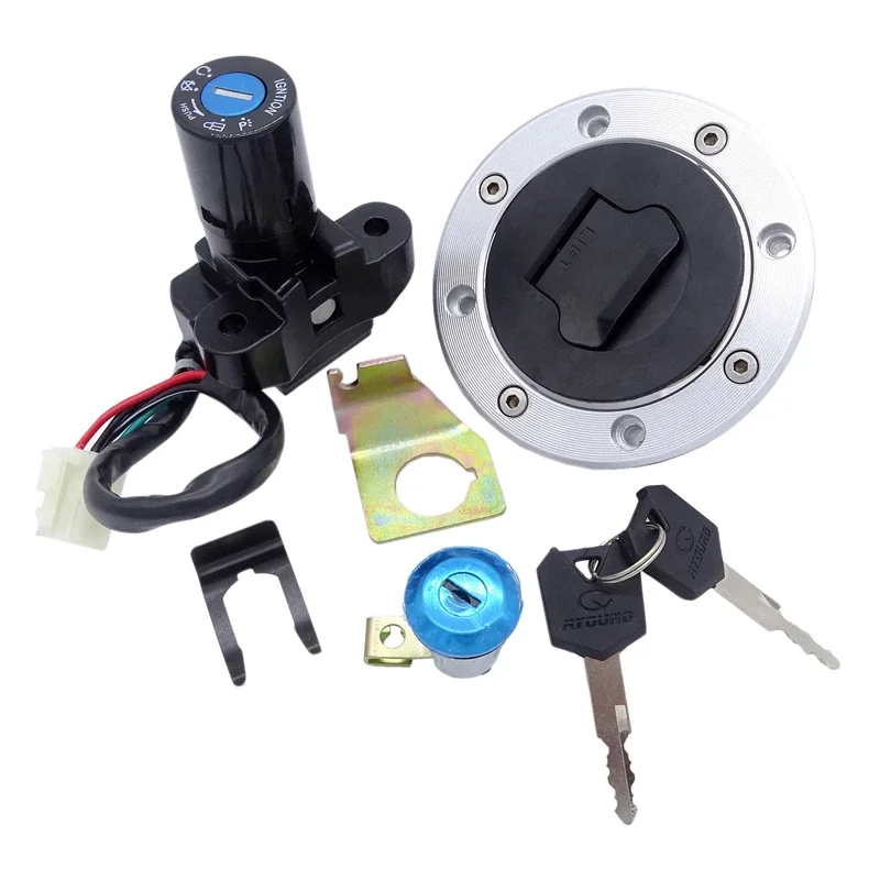 Motorcycle Lgnition Switch key Kit Assembly Fuel Gas Tank Cap Cover for Suzuki GSF250 74A GSF400 75A 77A 79A Bandit 250 400