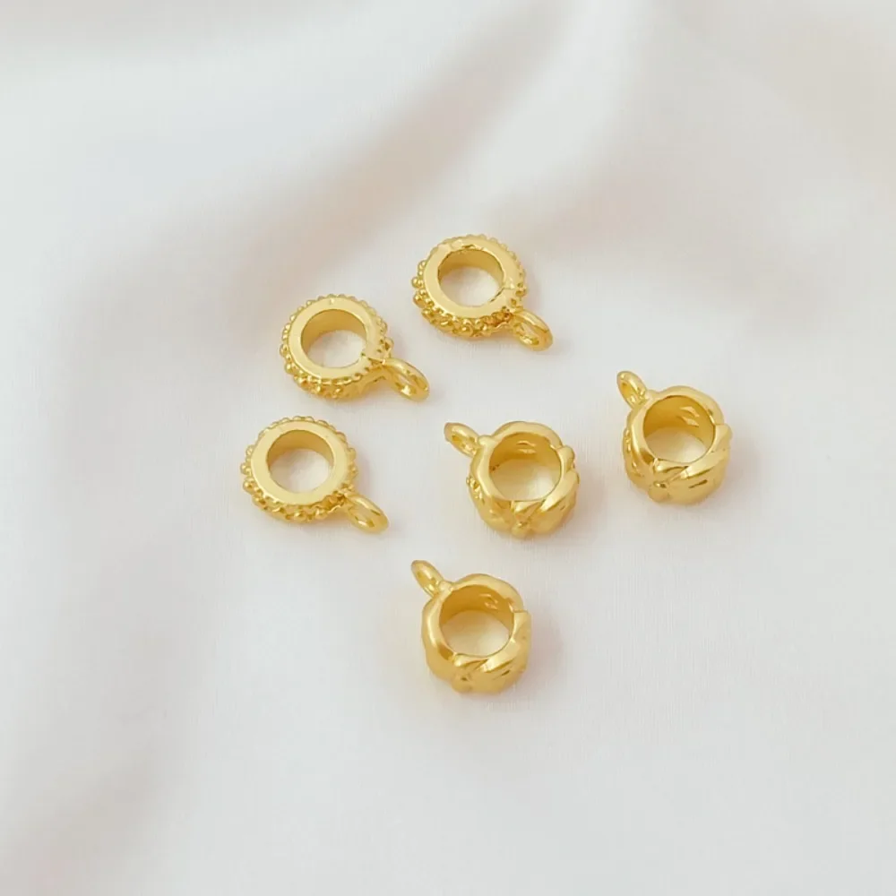 

18K Gold-plated Gold Pendant Ring Bracelet Bead Spacer Pendant Ring Pendant Buckle Diy Bracelet Jewelry Accessories