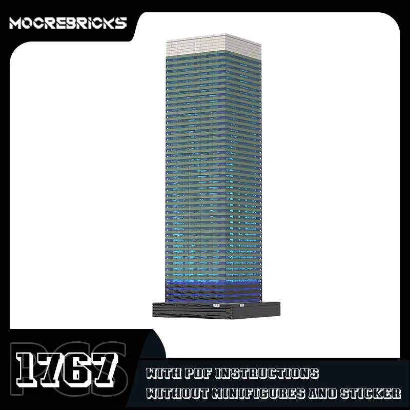 MOC-53467 8 Canada Square Building Blocks Set Office Skyscraper Architecture Model Classic Bricks Toy Children's Birthday Gift