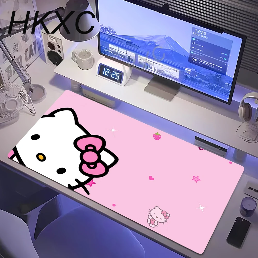 Alfombrilla de Ratón Kawaii con Diseño de Hello Kitty, Antideslizante, de Goma, para Computadora, Gamer, Decoración, Alfombrilla de Escritorio, para Laptop, Oficina, Alfombra Grande