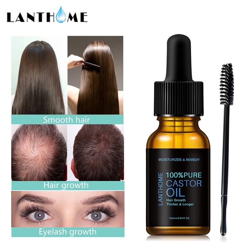 10 ML Castor Oil Eyelash Growth Serum Natural Lengthening Eyelashes Longer Thicker Enhancer  Lash Lift Makeup Eye Care