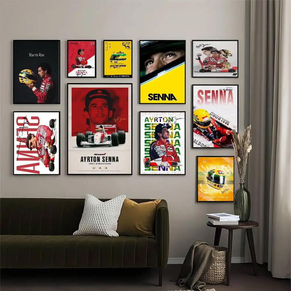 1-шт-Классический-винтажный-постер-f1-Айртон-Сенна-hd-качество-ретро-постеры-для-декора-стен-дома-и-комнаты