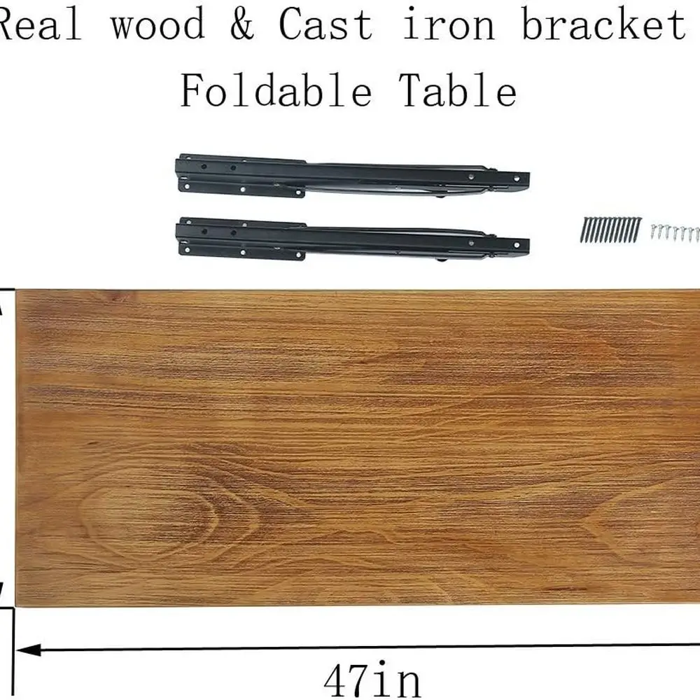 مكتب حائط ريفي قابل للطي من خشب الصنوبر، منضدة على الطراز الصناعي مع أوراق متدلية لتناول الطعام أو الدراسة أو استخدام البار