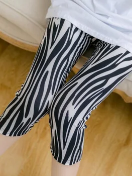 CUHAKCI קיץ חותלות פס הדפסת נשים כוכב צבעוני מכתבי דוט מקרית Capris הקצוץ Leggins למתוח אלסטי