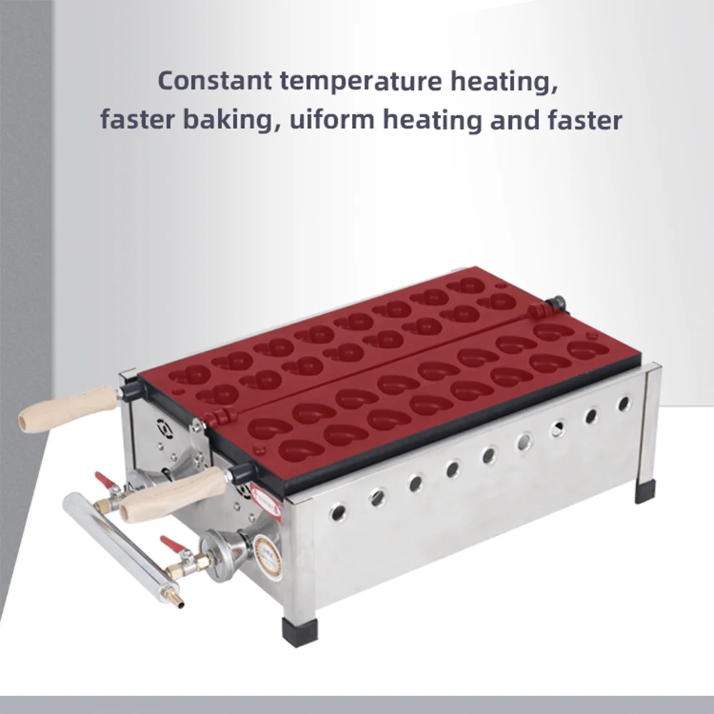 The latest commercial gas 16 hole waffle maker with a heart-shaped cake machine supports customization