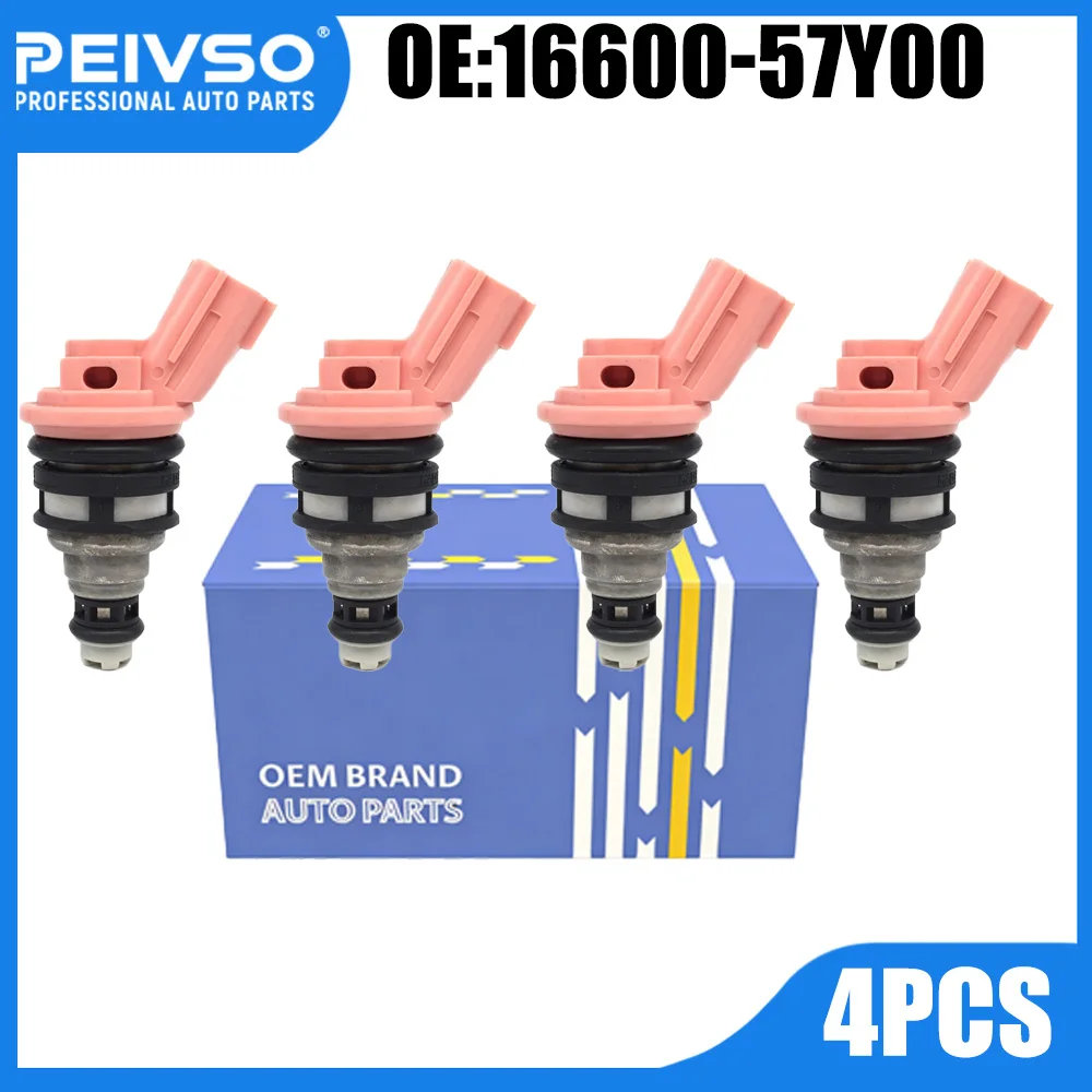 4Pcs Fuel Injectors Nozzle High Quality 16600-57Y00 16600-57Y01 For Nissan 200SX 1995-1998 for NX 1991-1993 for Sentra 1991-1999
