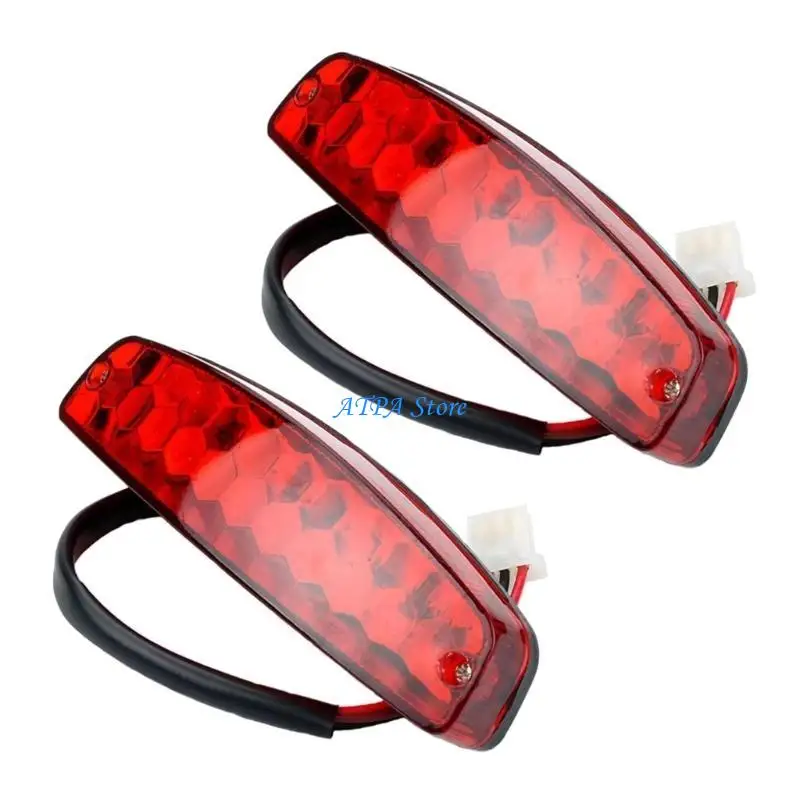

U13C 2pcs Plastic LED Tail Light Brake Lamp Universal Motorcycle Light Motorcycle Lights Simple Installs for Scooters