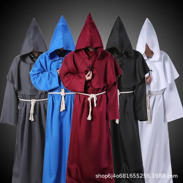 

Medieval monk costume wizard priest cos costume halloween reaper robe cosplay