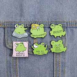 Frogs Enamel Pins Custom Frogtographer Pun Brooches Shirt Collar Lapel Badges Froggy Jewelry Gift for Kids Friends Man I Love