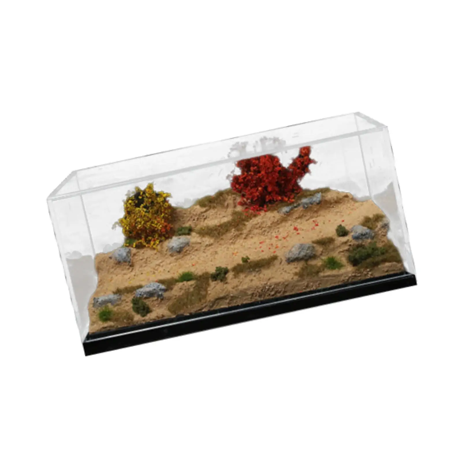 1/64 Model Mountain Road Scene Diorama Background Realistic Display Scene with Storage Box for Car Model Tiny Figure Ornament