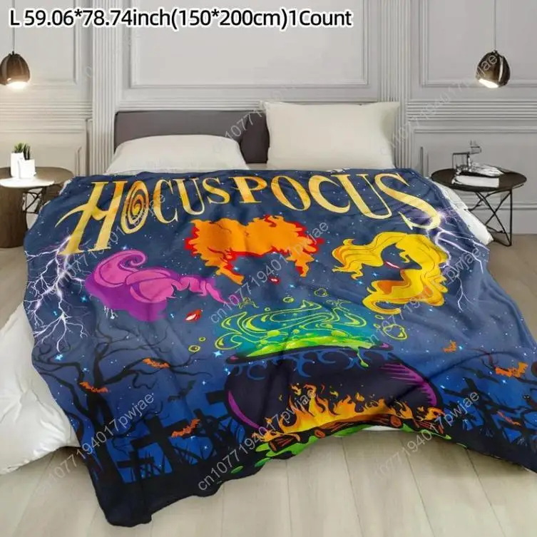 Hocus Pocus تحت عنوان الفانيلا بطانية 1 عدد لينة قابل للغسل رمي بطانية الفراش لوازم للمنزل مكتب السفر البطانيات المخصصة