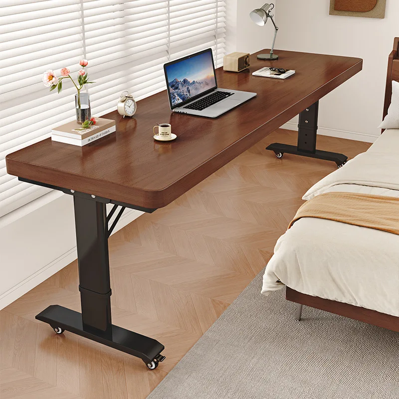 

Solid wood computer desk Bedside table Removable lifting table Bedroom Lazy desk Household