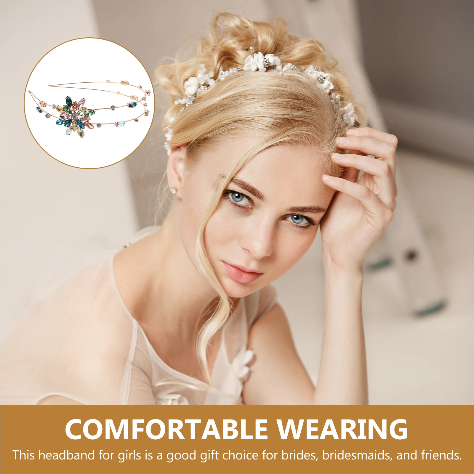 

Snowflake Rhinestone Headband Stylish Crystal Hairband for Wedding Birthday Party Bride Hair Decor Adult Hair Accessories Women