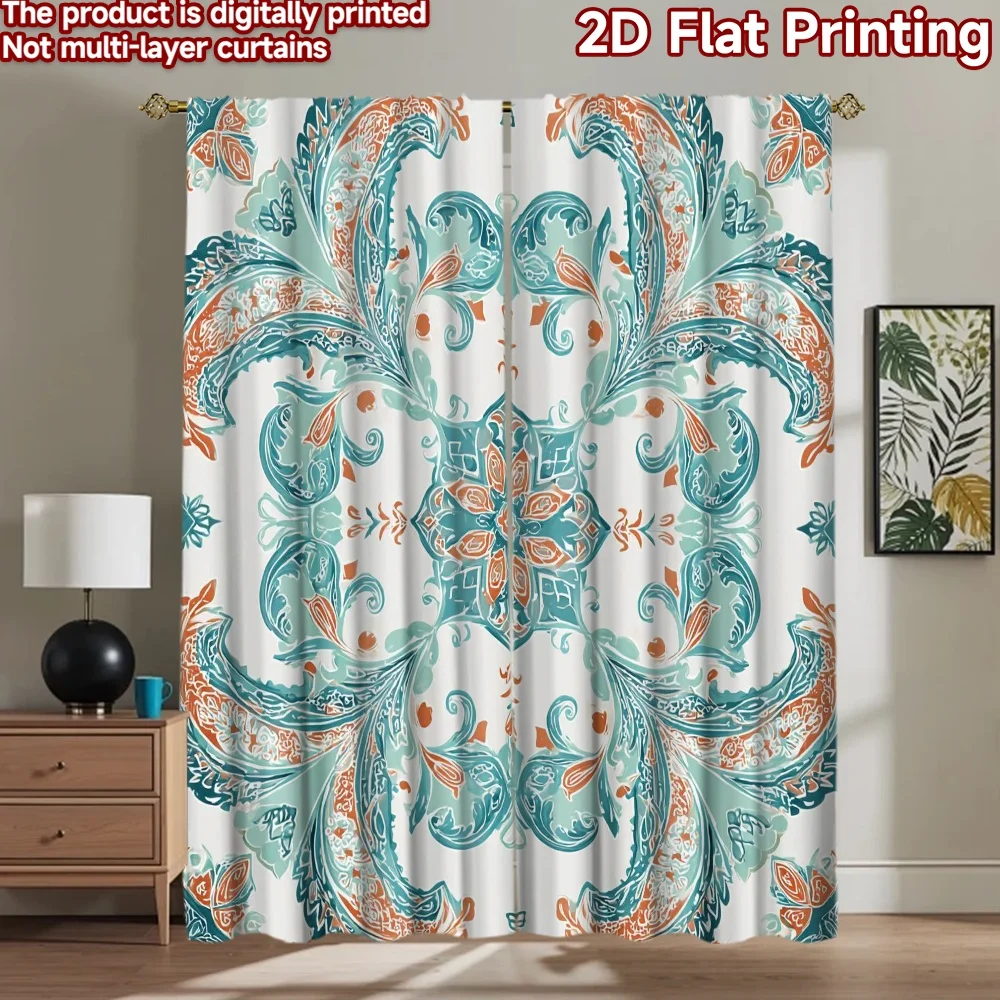 

1pc 2D flat Photography Backdrop Party Backdrop Floral Paisley Design 100% Polyester Anniversary for Suitable for outdoor
