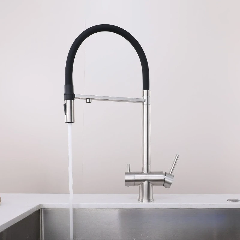 

Кухонный смеситель из нержавеющей стали 304, кухонный смеситель для горячей и холодной воды