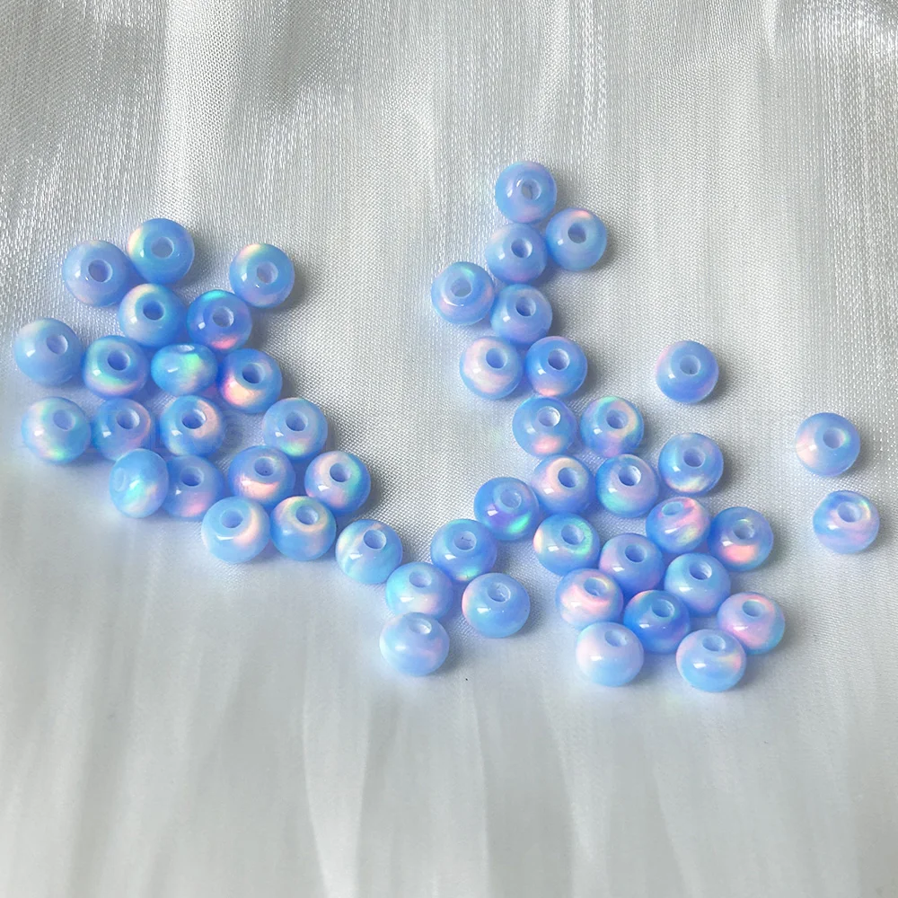 20/50pcs Rondelle Beads for Jewelry Making Baby Blue Beads Nebula Opal OLP324--OLP335