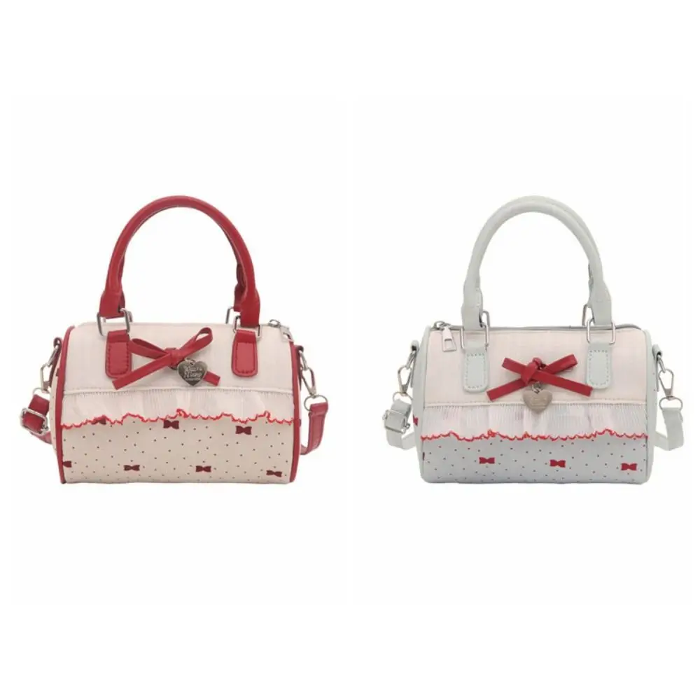 حقيبة يد سويت بولكا دوت بوسطن مقاومة للماء حقيبة بولينج كروس على الطراز الكوري بكتف واحد حقيبة مربعة صغيرة للمدرسة #5