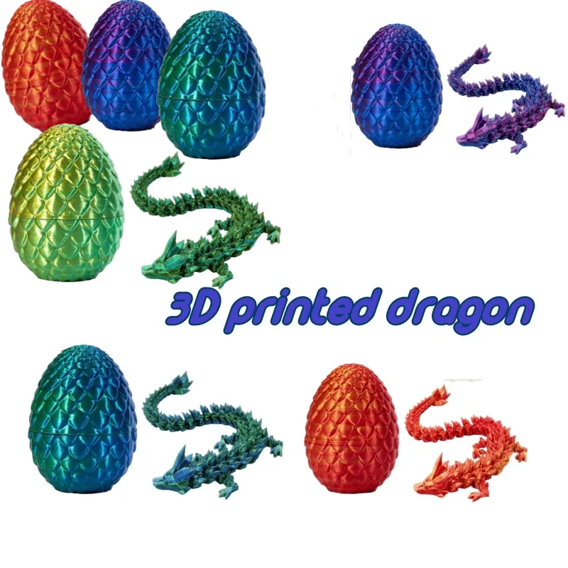 

3D Printed Gem Dragon, Crystal Dragon, Rotatable And Poseable Joints 3D Articulated Dragon Toys, Fidget Toy For Autism ADHD