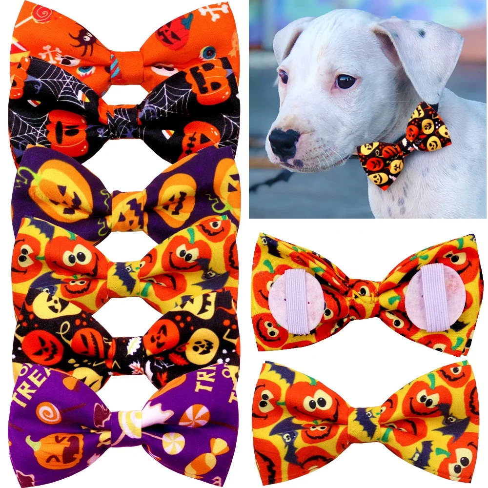 50-個犬ボウタイハロウィン犬アクセサリー可動ペット犬蝶ネクタイ首輪アクセサリーペット犬蝶ネクタイスカルペット用品