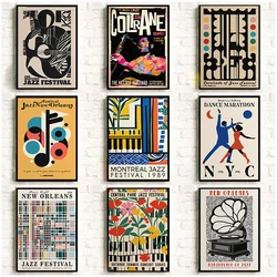 Retro Montreal New Orleans Jazz Festival Music Collection Poster Canvas Painting Wall Art Pictures Home Club Pub Decor Gift