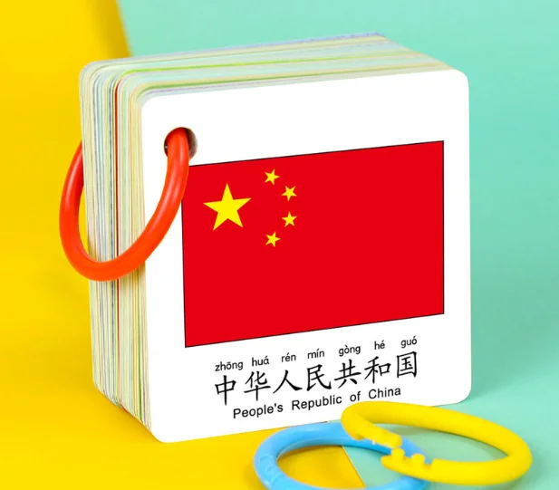 livro de cartoes da bandeira do pais para criancas bandeira inglesa e chinesa educacao orelhudo para criancas arte do livro 120 pcs 01