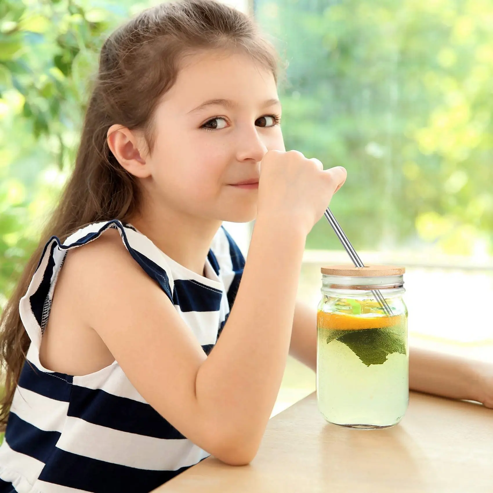 

6X многоразовые бамбуковые крышки для банок 70 мм бамбуковые крышки для банок Mason с соломенным отверстием для банок Mason с широким горлышком-A68E