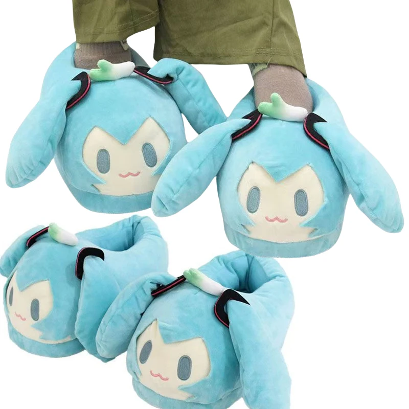 

Hatsune Miku Women's House Slippers High Quality Fashion Snow Boots Fluffy Warm Plus Lined Closed Toe Soft Slippers Winter Shoes