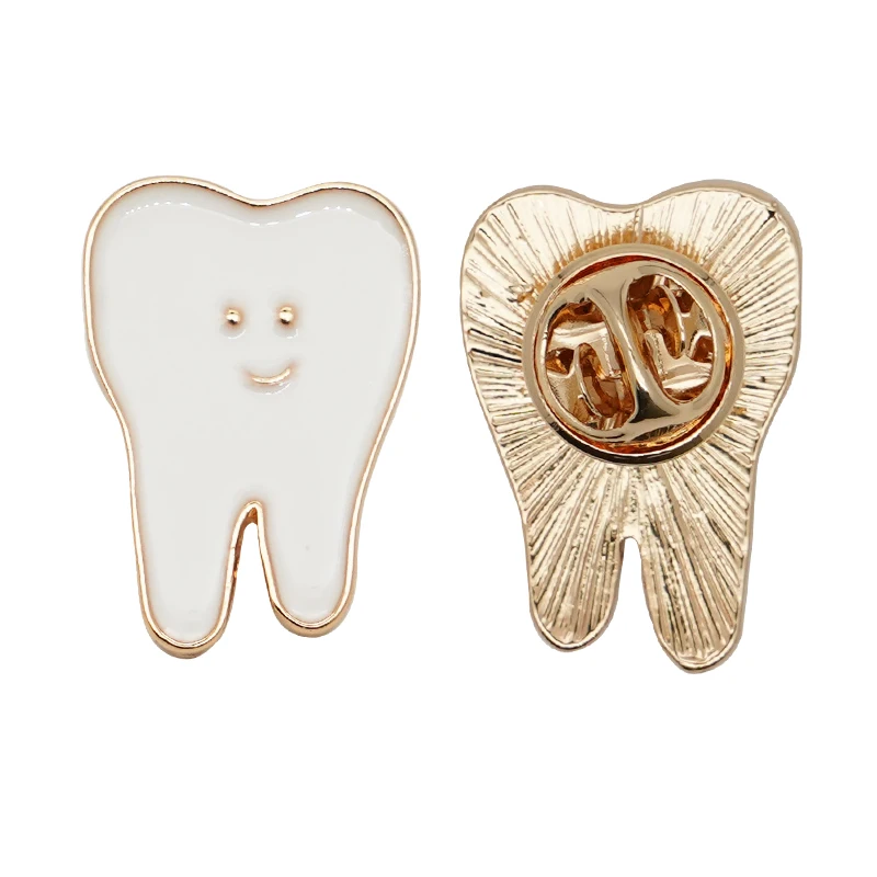 5pcs Dental Teeth Shape Gift Tooth Shape Brooch Molar Badge Dentist Hygienist Pin Accessories Dental Cultural Decorations