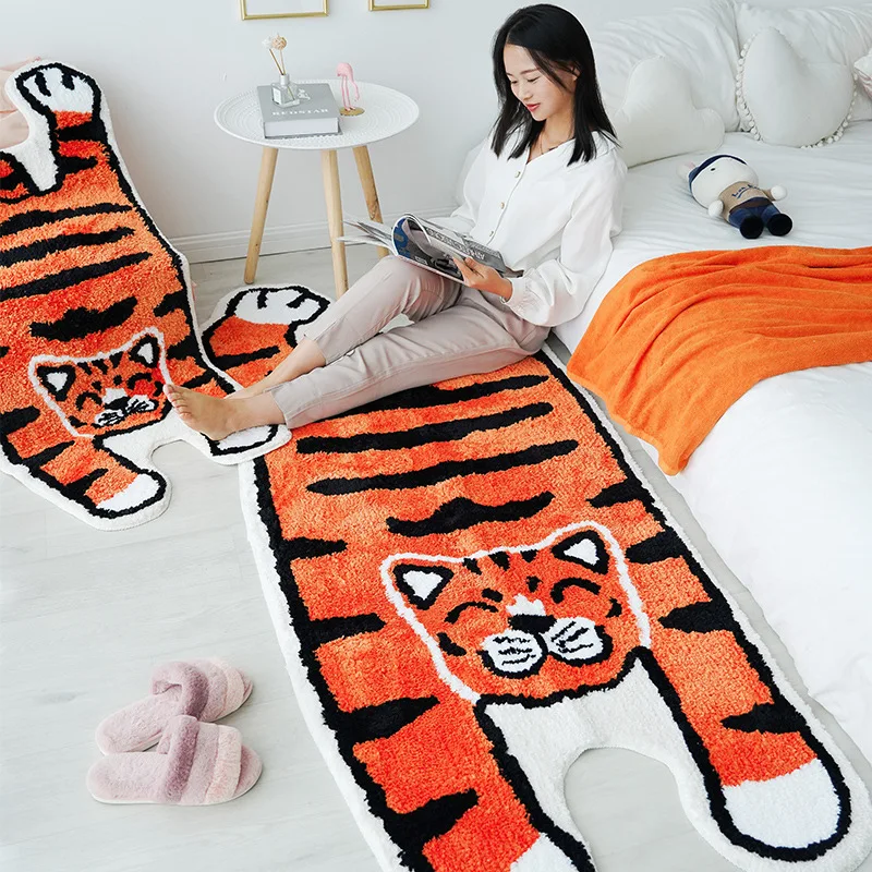 

For Carpet Bedroom Full Cute Cartoon Tiger Floor Mat Bathroom Bathroom Absorbent Foot Mat Soul Tiger Bedside Blanket