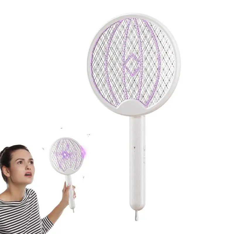 Foldable Electric Fly Swatter Rechargeable Handheld Fly Swatter Racket Portable Home Handheld Animal Zapper Light For Patio